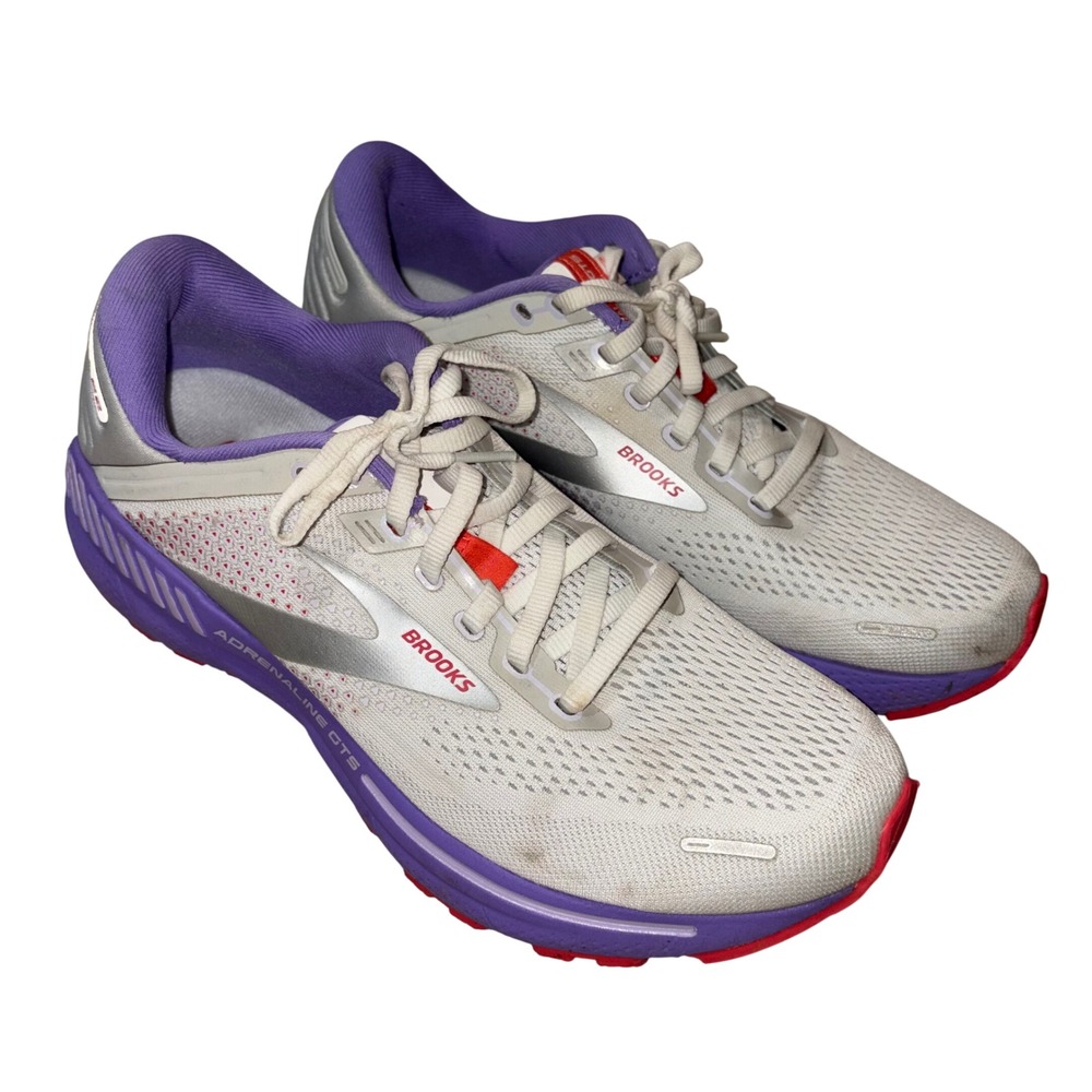 Brooks Adrenaline GTS 22 Womens Running Shoes White Purple Size 9.5‎